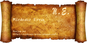 Minkusz Erna névjegykártya